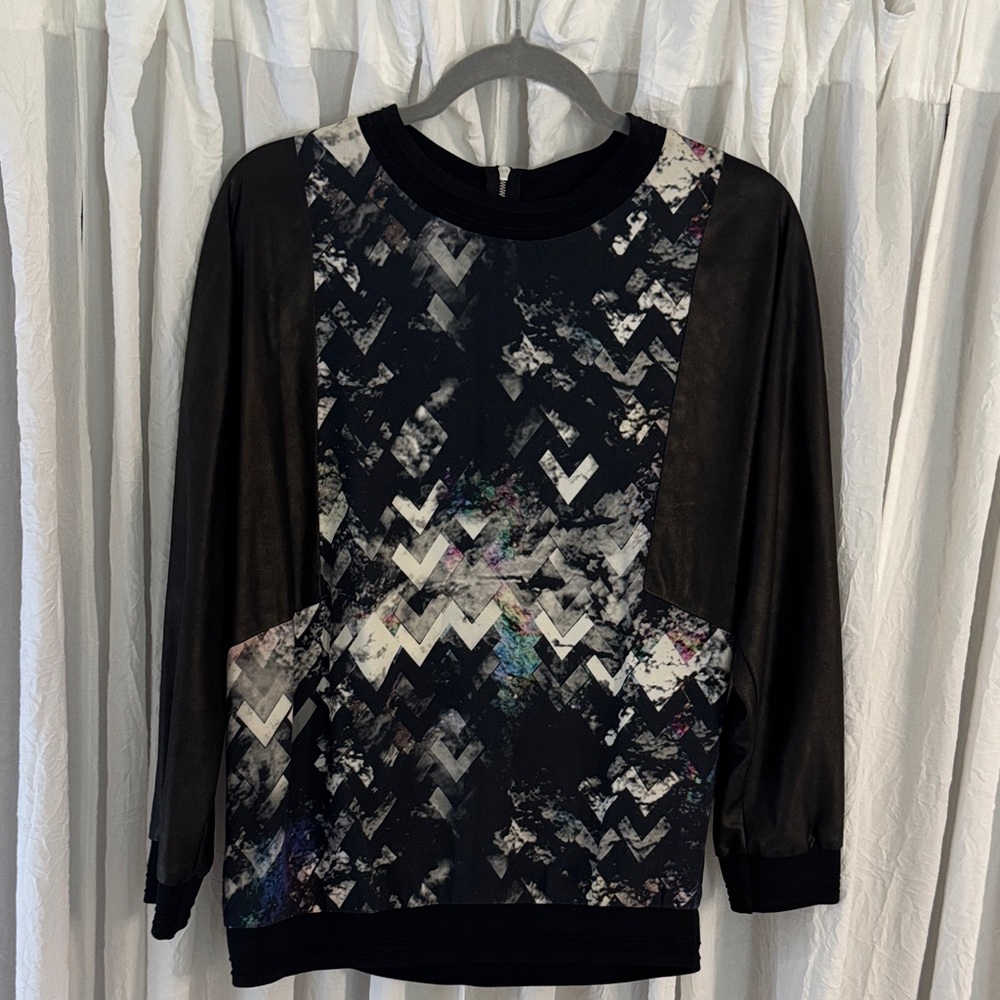 Sandro Black and White Patterned Top